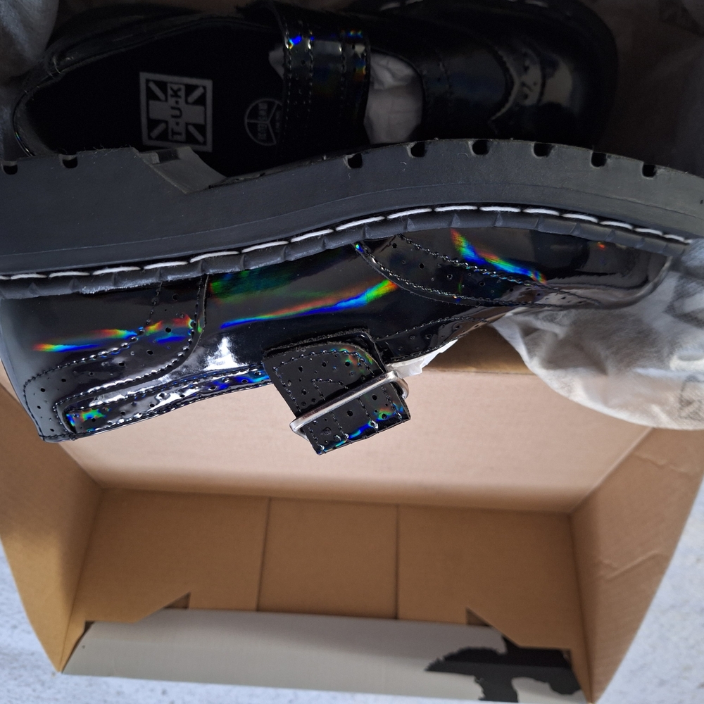 T.U.K Iridescent Black Mary Jane Shoes - Picture 2 of 5